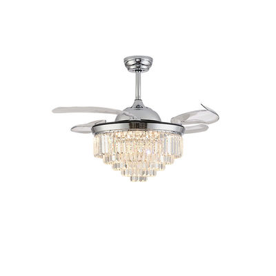 Ventilateur de plafond à lampes de cristal avec lumière et télécommande
