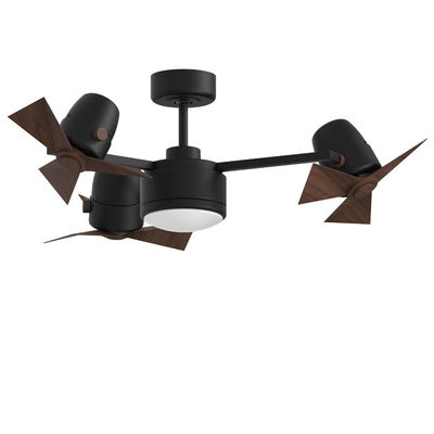 Ventilateur de plafond pliant à trois têtes noir avec lames légères et rétractables